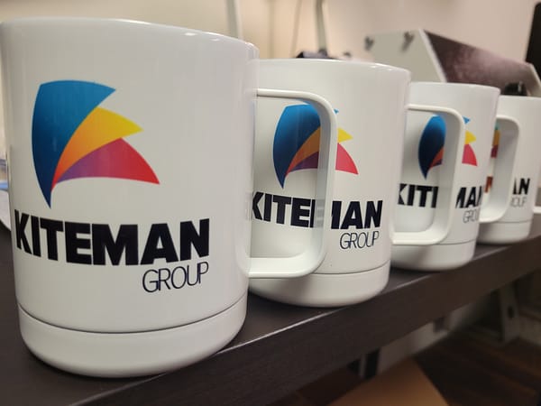 Kiteman Group Logo 12 oz. Stainless Steel Lidded Mug