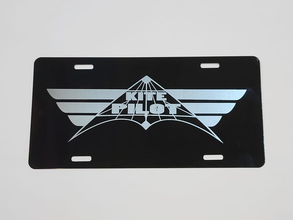 Kite Pilot Laser Engraved License Plate